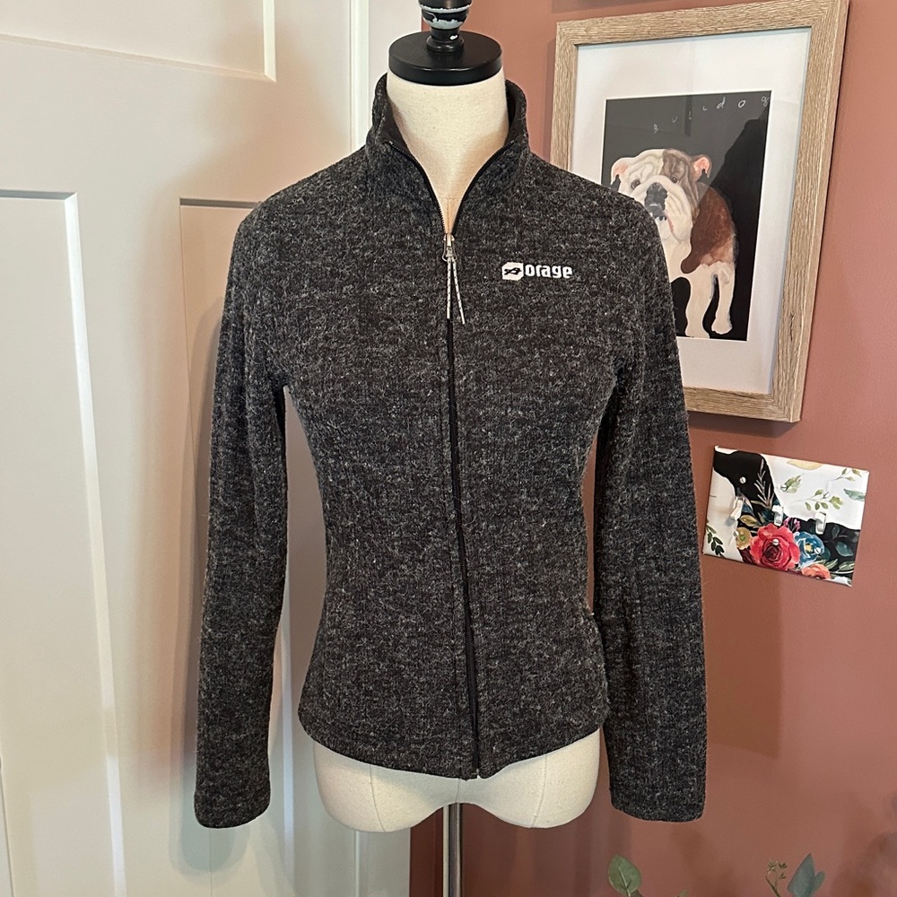 Orage Women's Charcoal zipper pockets acrylic nylon polyester fleece XS Jacket